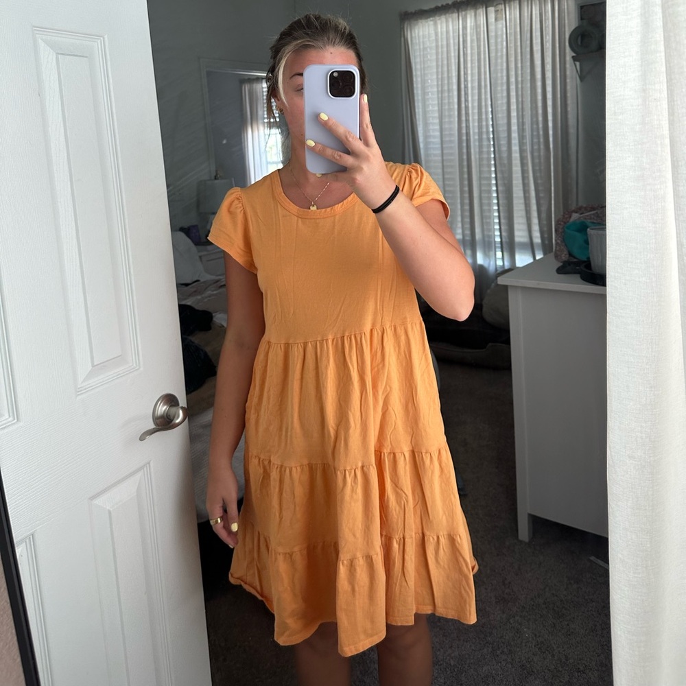 orange dress with pockets size small